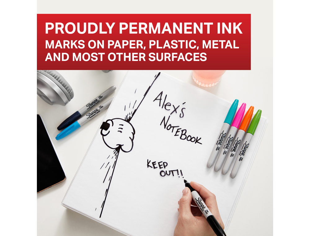 ROTULADOR SHARPIE PERMANENTE FINO PACK VUELTA AL COLE PEZ BLISTER DE 18 UNIDADES COLORES SURTIDOS