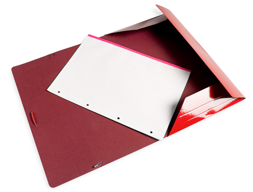 CARPETA LIDERPAPEL GOMAS TRES SOLAPAS CARTON PLASTIFICADO 800 GR DIN A3 COLORES SURTIDOS