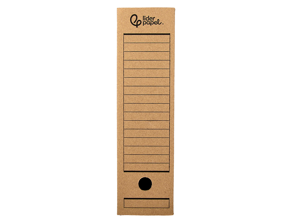CAJA ARCHIVO DEFINITIVO LIDERPAPEL DIN A4 CARTON RECICLADO 325G/M2 LOMO 82 MM KRAFT 325X82X250 MM