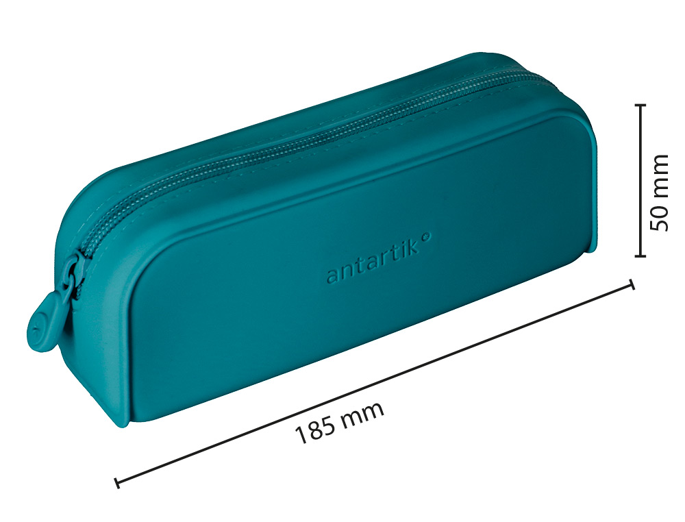 ESTUCHE PORTATODO ANTARTIK PRISMA SILICONA SOFT RECTANGULAR 185X50X75 MM COLOR TURQUESA
