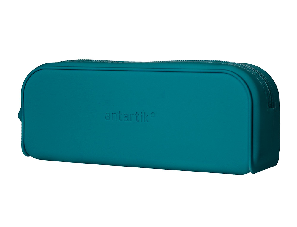 ESTUCHE PORTATODO ANTARTIK PRISMA SILICONA SOFT RECTANGULAR 185X50X75 MM COLOR TURQUESA