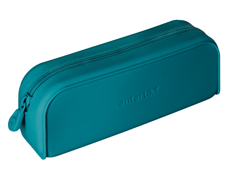 ESTUCHE PORTATODO ANTARTIK PRISMA SILICONA SOFT RECTANGULAR 185X50X75 MM COLOR TURQUESA