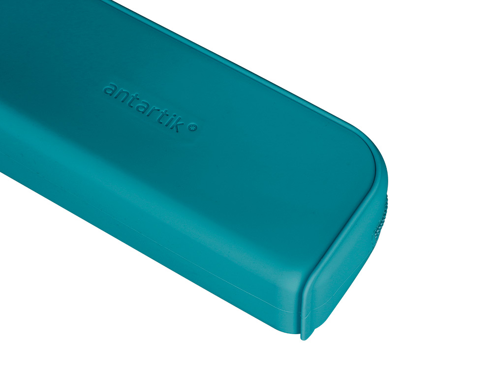 ESTUCHE PORTATODO ANTARTIK PRISMA SILICONA SOFT RECTANGULAR 185X50X75 MM COLOR TURQUESA