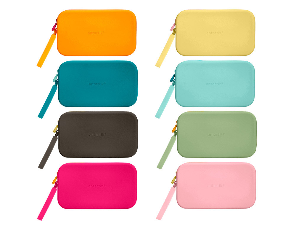 ESTUCHE PORTATODO ANTARTIK TROPICAL DIVE SILICONA CON ASA 190X120X25 MM EXPOSITOR DE 8 UNIDADES COLORES SURTIDOS