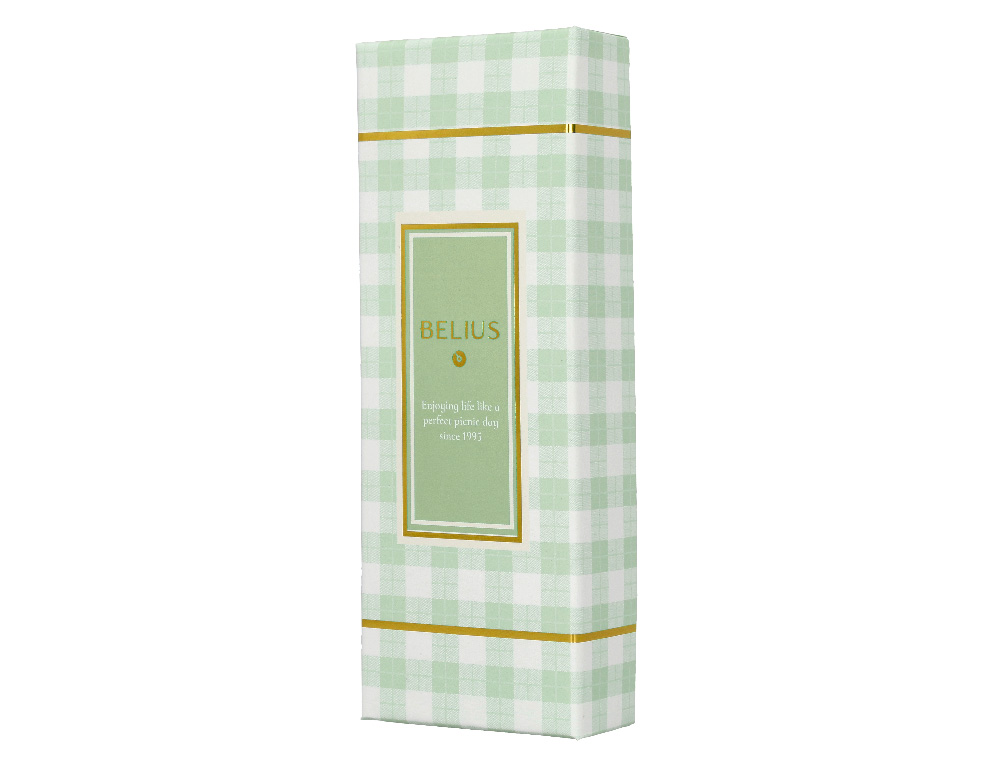 ROLLER BELIUS PICNIC ALUMINIO COLOR VERDE DORADO TINTA COLOR NEGRO CAJA DE DISEO