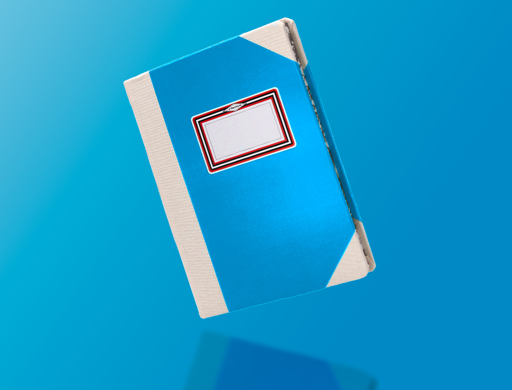 LIBRO CARTONE COSIDO FERNANDES FLECHA DIN A6+ LISO 50 HOJAS 100 GR AZUL