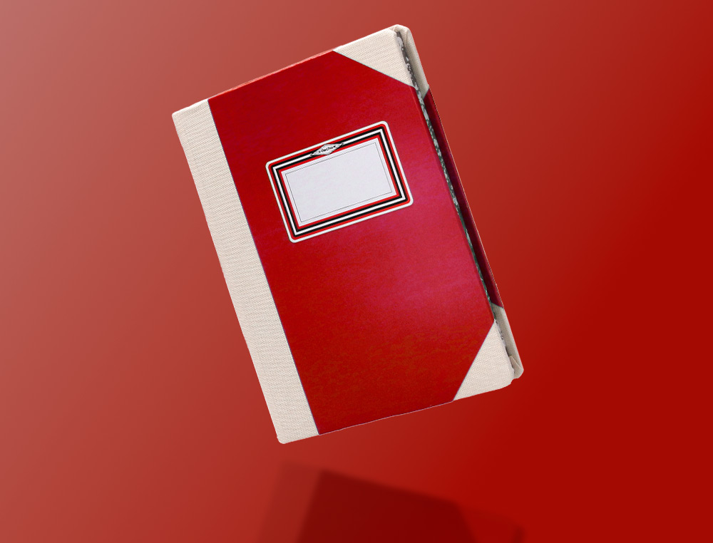 LIBRO CARTONE COSIDO FERNANDES FLECHA DIN A6+ LISO 50 HOJAS 100 GR ROJO