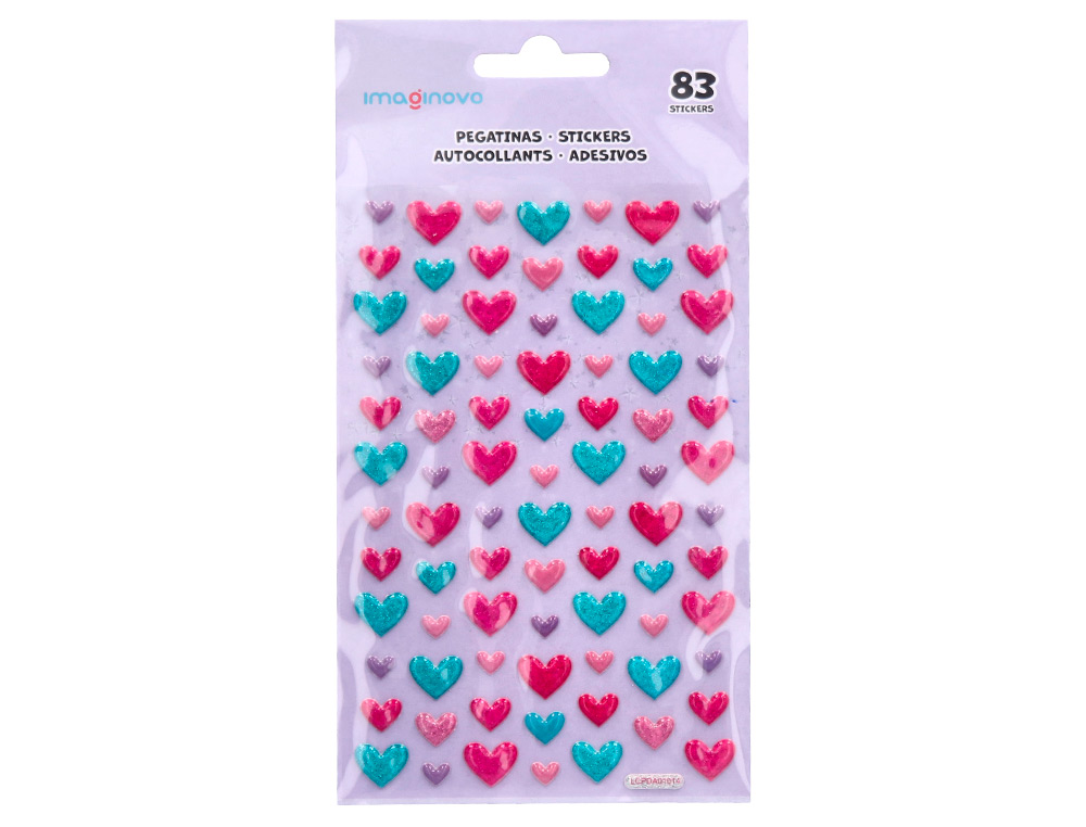 PEGATINAS IMAGINOVO CORAZONES MAGIC DREAMS CON RELIEVE 190X105 MM EN BLISTER