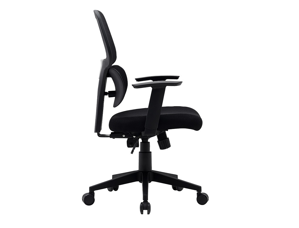 SILLA Q-CONNECT OFICINA ANCONA MALLA BASE METALICA ALT MAX 1110 ANC 660 PROF 590 RUEDAS PREMIUM COLOR NEGRO