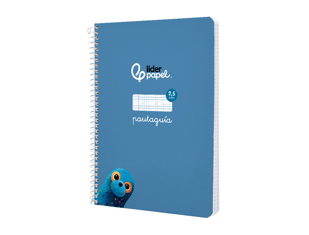 CUADERNO ESPIRAL LIDERPAPEL A5 PAUTAGUIA TAPA BLANDA 40H 75 GR CUADRO PAUTADO 2,5MM COLOR AZUL