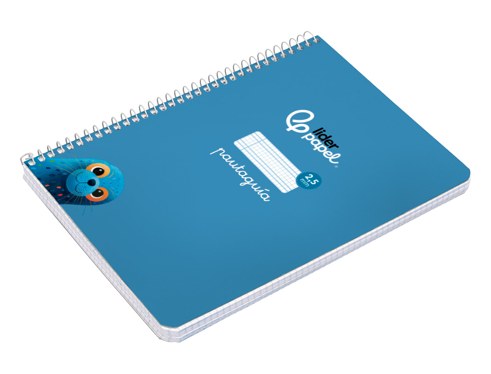 CUADERNO ESPIRAL LIDERPAPEL A5 PAUTAGUIA TAPA BLANDA 40H 75 GR CUADRO PAUTADO 2,5MM COLOR AZUL