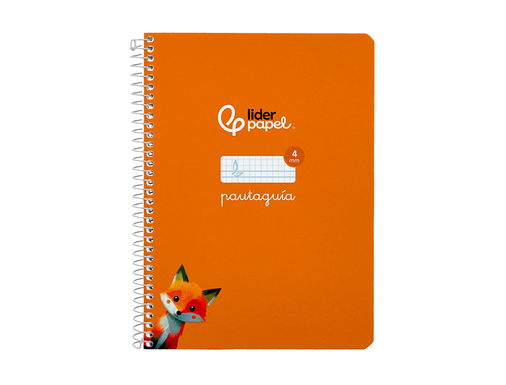 CUADERNO ESPIRAL LIDERPAPEL A5 PAUTAGUIA TAPA BLANDA 40H 75GR CUADRO PAUTADO 4MM COLOR NARANJA