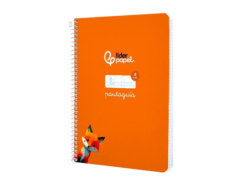 CUADERNO ESPIRAL LIDERPAPEL A5 PAUTAGUIA TAPA BLANDA 40H 75GR CUADRO PAUTADO 4MM COLOR NARANJA
