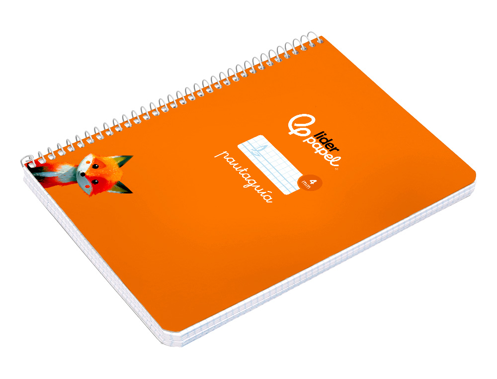 CUADERNO ESPIRAL LIDERPAPEL A5 PAUTAGUIA TAPA BLANDA 40H 75GR CUADRO PAUTADO 4MM COLOR NARANJA