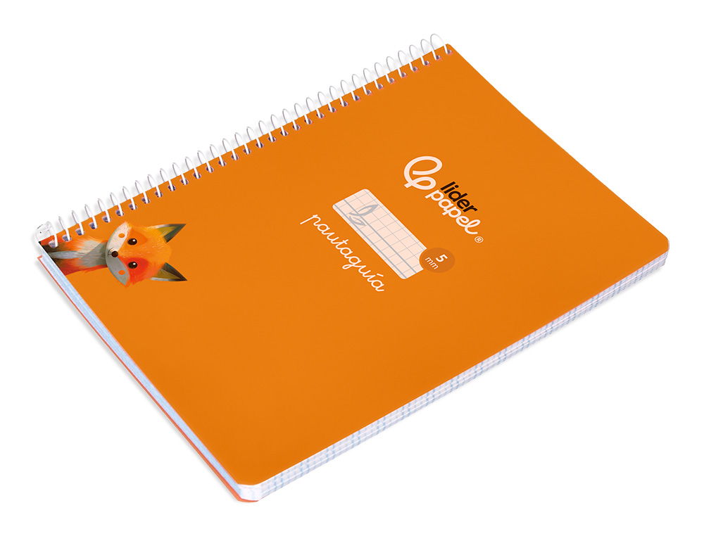 CUADERNO ESPIRAL LIDERPAPEL DIN A5 PAUTAGUIA TAPA BLANDA 40 H 75 GR CUADRO PAUTADO 5MM COLOR NARANJA