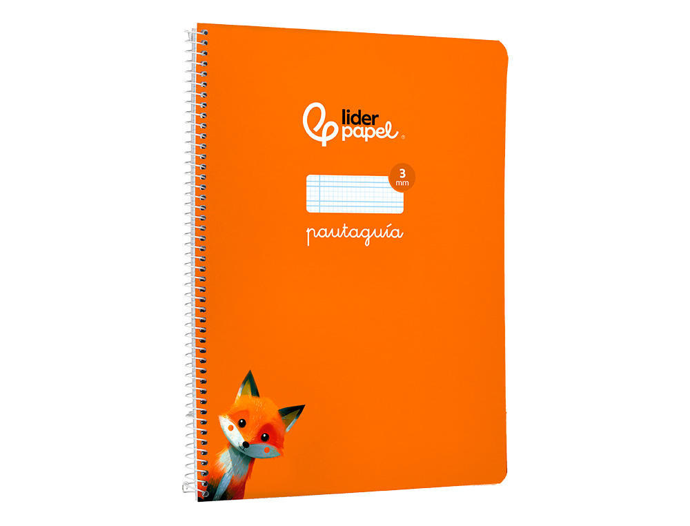 CUADERNO ESPIRAL LIDERPAPEL A4 PAUTAGUIA TAPA BLANDA 80H 75GR CUADRO PAUTADO 3MM COLOR NARANJA
