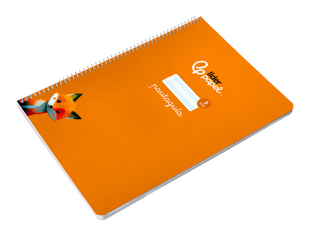 CUADERNO ESPIRAL LIDERPAPEL A4 PAUTAGUIA TAPA BLANDA 80H 75GR CUADRO PAUTADO 3MM COLOR NARANJA