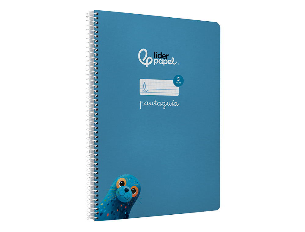 CUADERNO ESPIRAL LIDERPAPEL A4 PAUTAGUIA TAPA BLANDA 80H 75GR CUADRO PAUTADO 5MM COLOR AZUL