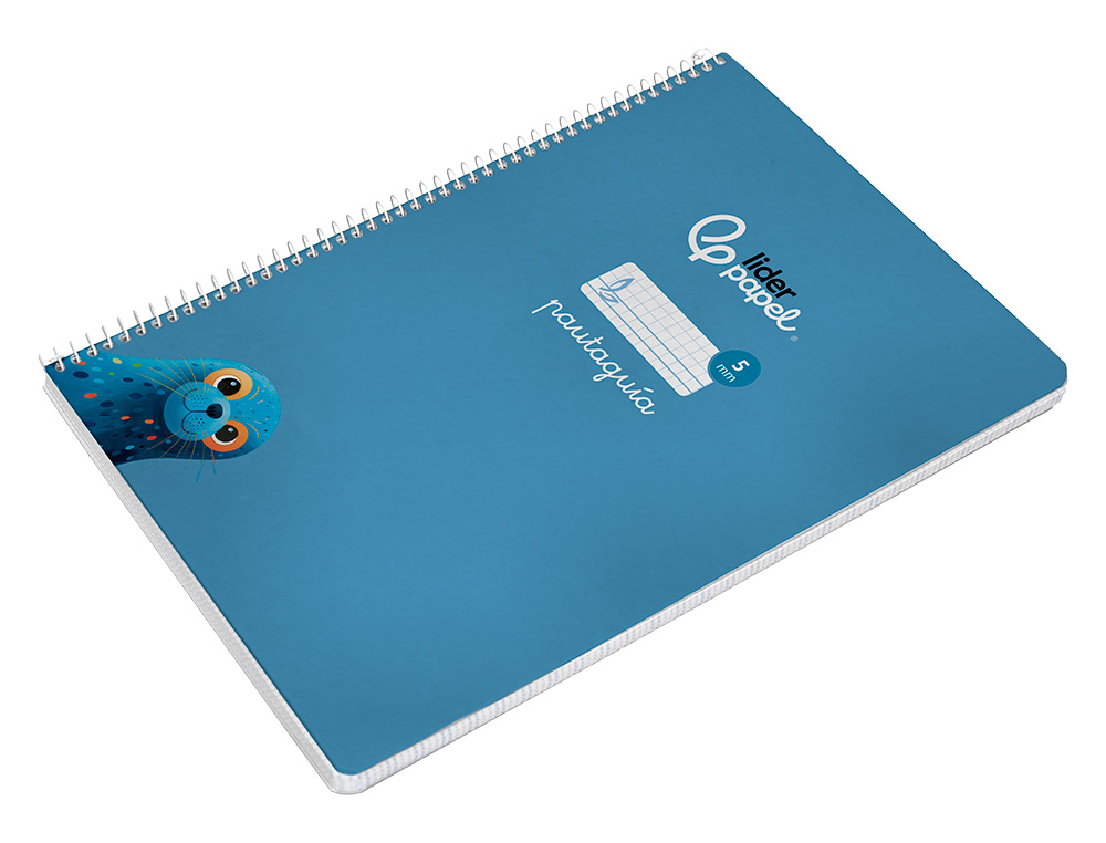 CUADERNO ESPIRAL LIDERPAPEL A4 PAUTAGUIA TAPA BLANDA 80H 75GR CUADRO PAUTADO 5MM COLOR AZUL