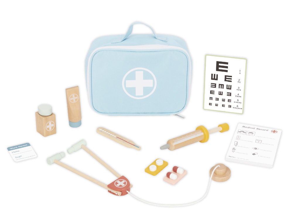 JUEGO INFANTIL IMAGINOVO MADERA MALETIN DE MEDICO +3 AÑOS 11 PIEZAS 24,5X18X10CM