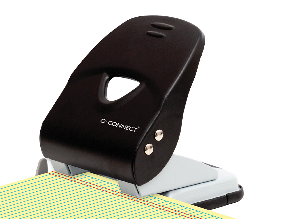 TALADRADOR Q-CONNECT KF14221 2 TALADROS COLOR NEGRO ABERTURA 3,5 MM CAPACIDAD 40 HOJAS