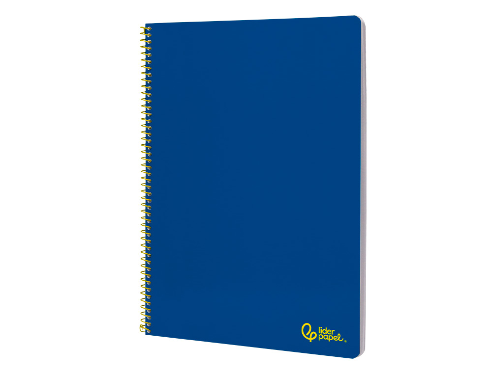 CUADERNO ESPIRAL LIDERPAPEL A4 SMART TAPA BLANDA 80H 75GR RAYADO HORIZONTAL CON MARGEN COLOR AZUL OSCURO