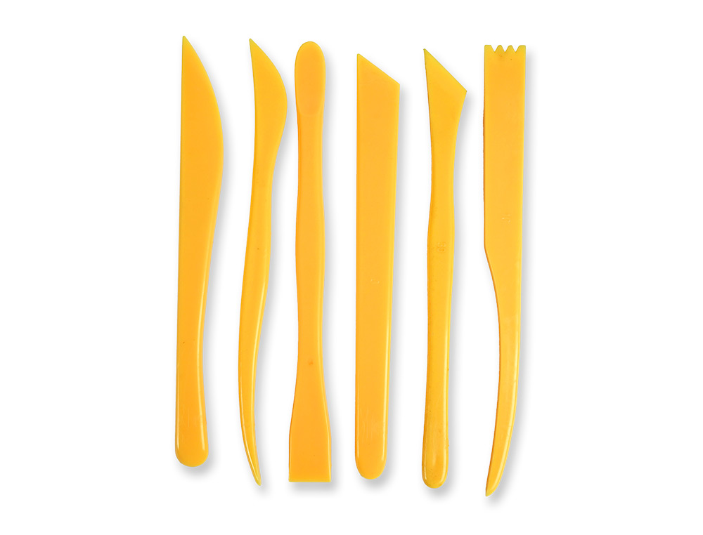INSTRUMENTOS DE MODELAR LIDERPAPEL PARA ARCILLA Y PLASTILINA CAJA DE 6 PIEZAS