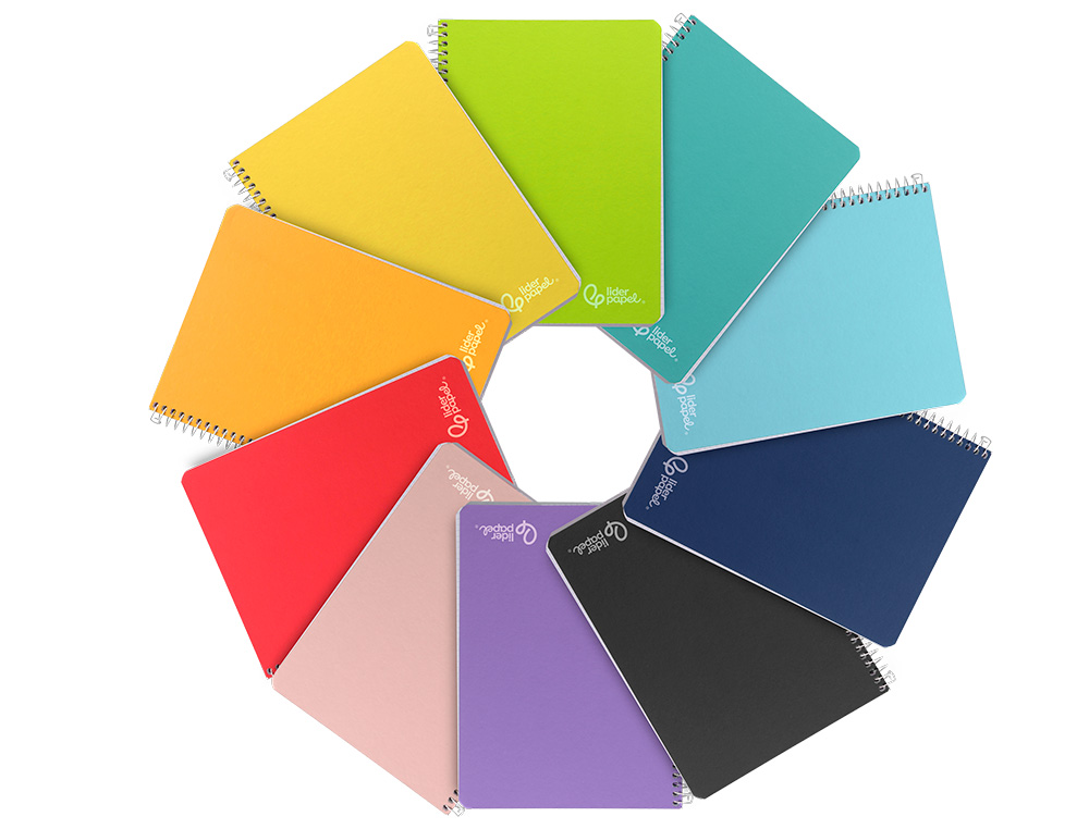 CUADERNO ESPIRAL LIDERPAPEL DIN A5 WITTY TAPA DURA 80H 90GR RAYADO N46 CON MARGEN COLORES SURTIDOS