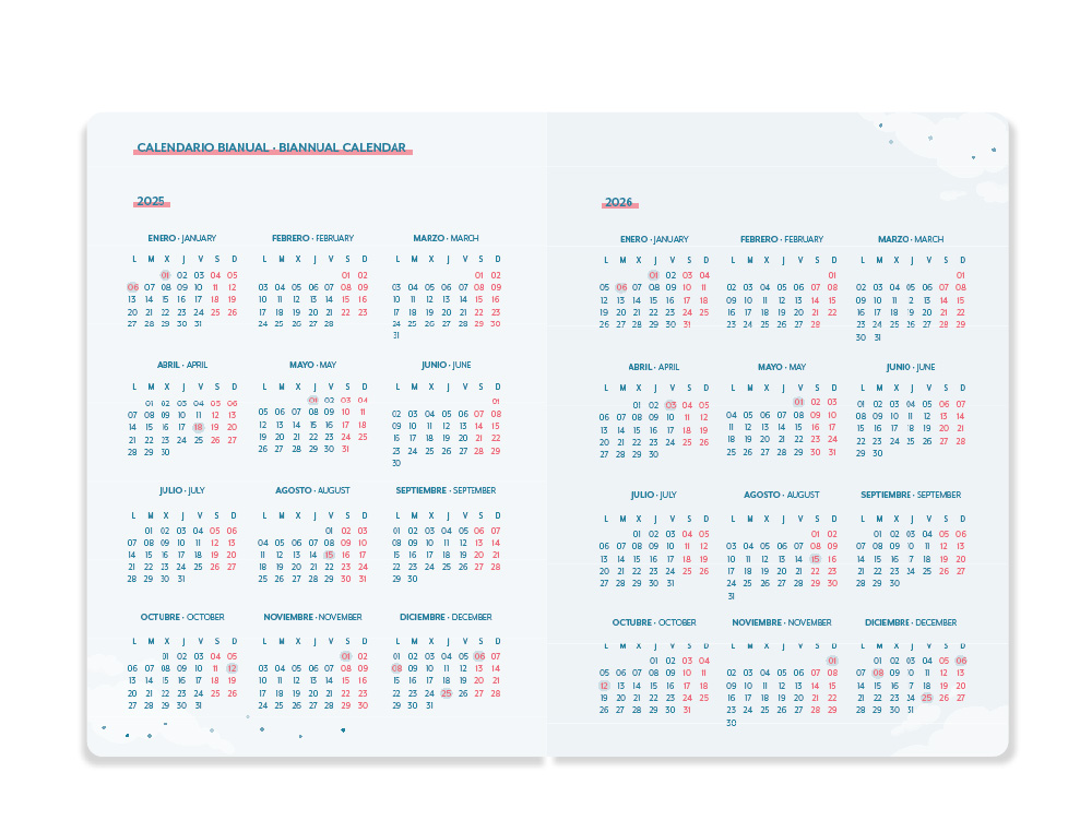AGENDA ESCOLAR LIDERPAPEL 25-26 ESPIRAL WAVES MORADO SEMANA VISTA A5 BILINGE PAPEL FSC 80 GR