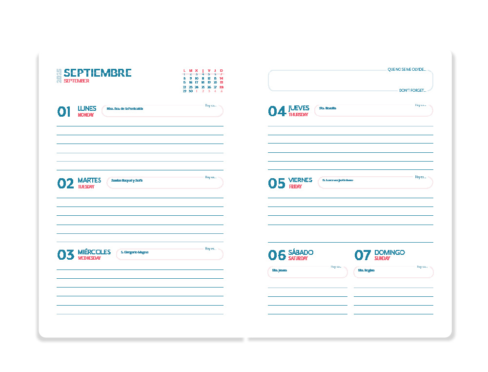 AGENDA ESCOLAR LIDERPAPEL 25-26 ESPIRAL WAVES MORADO SEMANA VISTA A5 BILINGE PAPEL FSC 80 GR