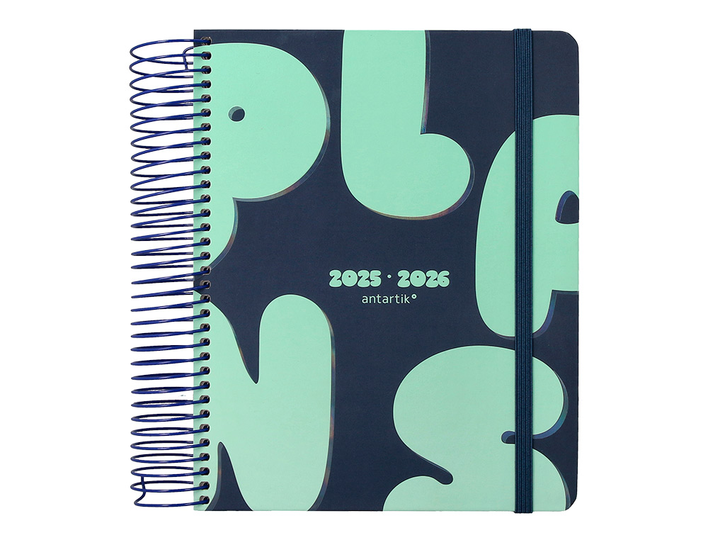 AGENDA ESCOLAR ANTARTIK 25-26 ESPIRAL PLANS AZUL DIA PAGINA A5 BILINGE PAPEL FSC 80 GR