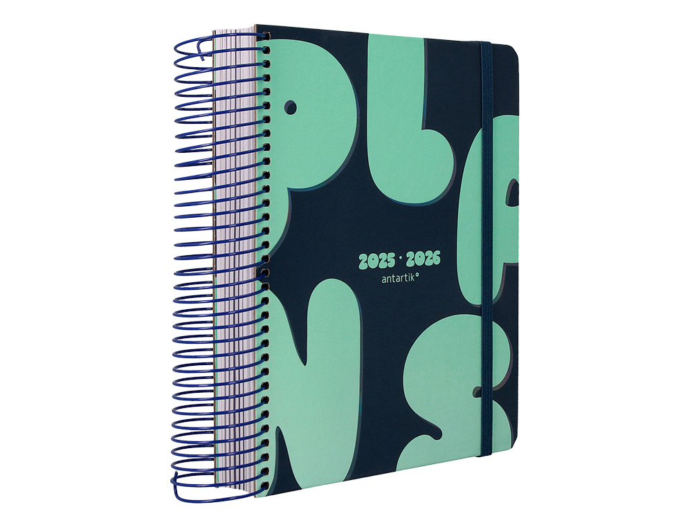 AGENDA ESCOLAR ANTARTIK 25-26 ESPIRAL PLANS AZUL DIA PAGINA A5 BILINGE PAPEL FSC 80 GR