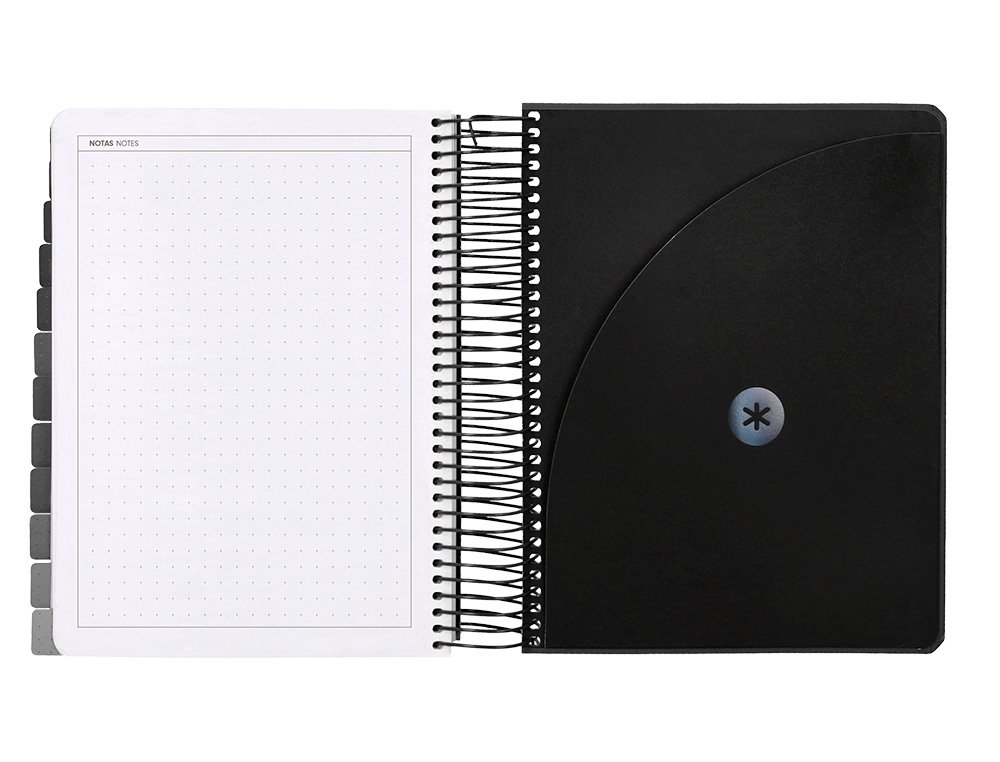 AGENDA ESCOLAR ANTARTIK 25-26 ESPIRAL NEON NEGRO DIA PAGINA A5 BILINGE PAPEL FSC 80 GR