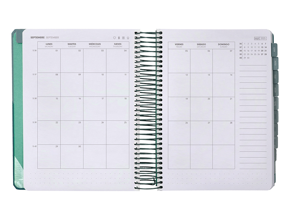 AGENDA ESCOLAR ANTARTIK 25-26 ESPIRAL FUN DAY AZUL OSCURO DIA PAGINA A5 BILINGE PAPEL FSC 80 GR