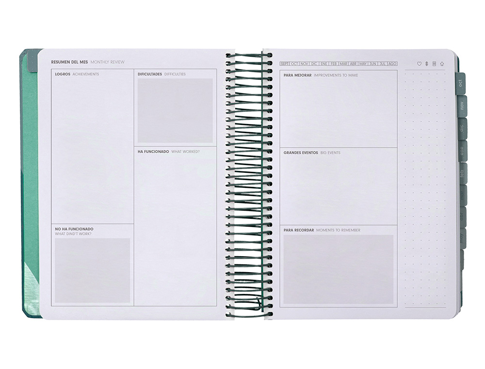AGENDA ESCOLAR ANTARTIK 25-26 ESPIRAL FUN DAY AZUL OSCURO DIA PAGINA A5 BILINGE PAPEL FSC 80 GR