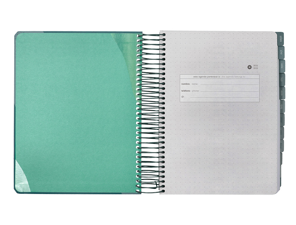 AGENDA ESCOLAR ANTARTIK 25-26 ESPIRAL FUN DAY AZUL OSCURO DIA PAGINA A5 BILINGE PAPEL FSC 80 GR