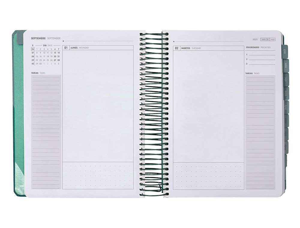 AGENDA ESCOLAR ANTARTIK 25-26 ESPIRAL FUN DAY AZUL OSCURO DIA PAGINA A5 BILINGE PAPEL FSC 80 GR