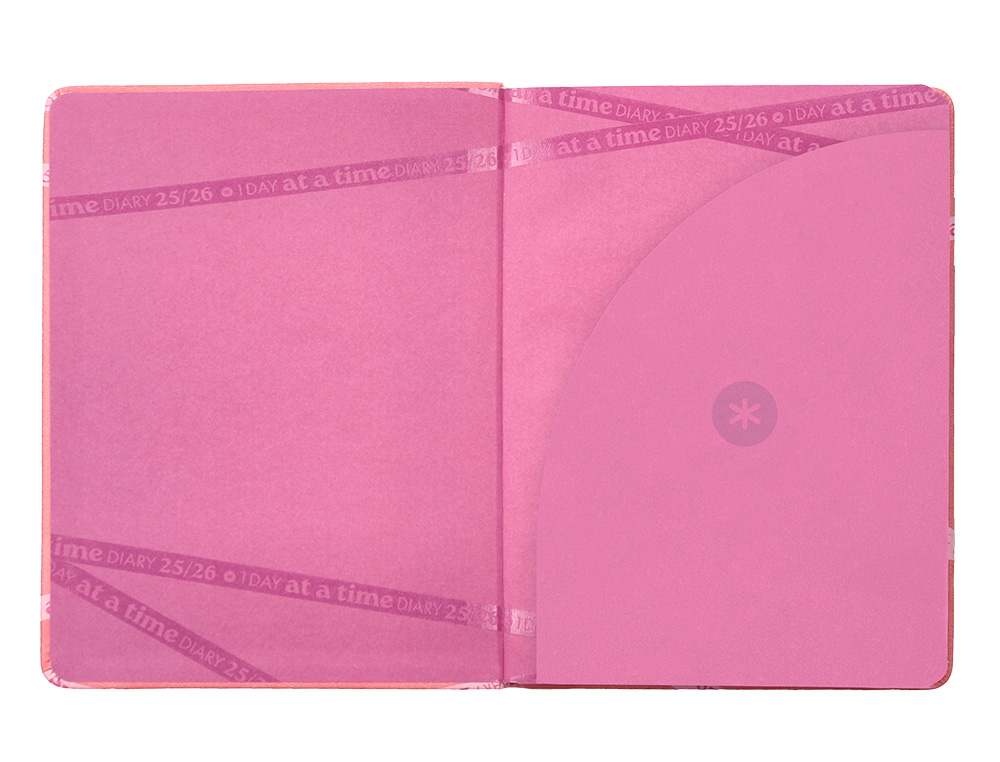 AGENDA ESCOLAR ANTARTIK 25-26 ENCUADERNADA GO! SIMIL PIEL ROSA SEMANA VISTA A5 BILINGE PAPEL FSC 80 GR