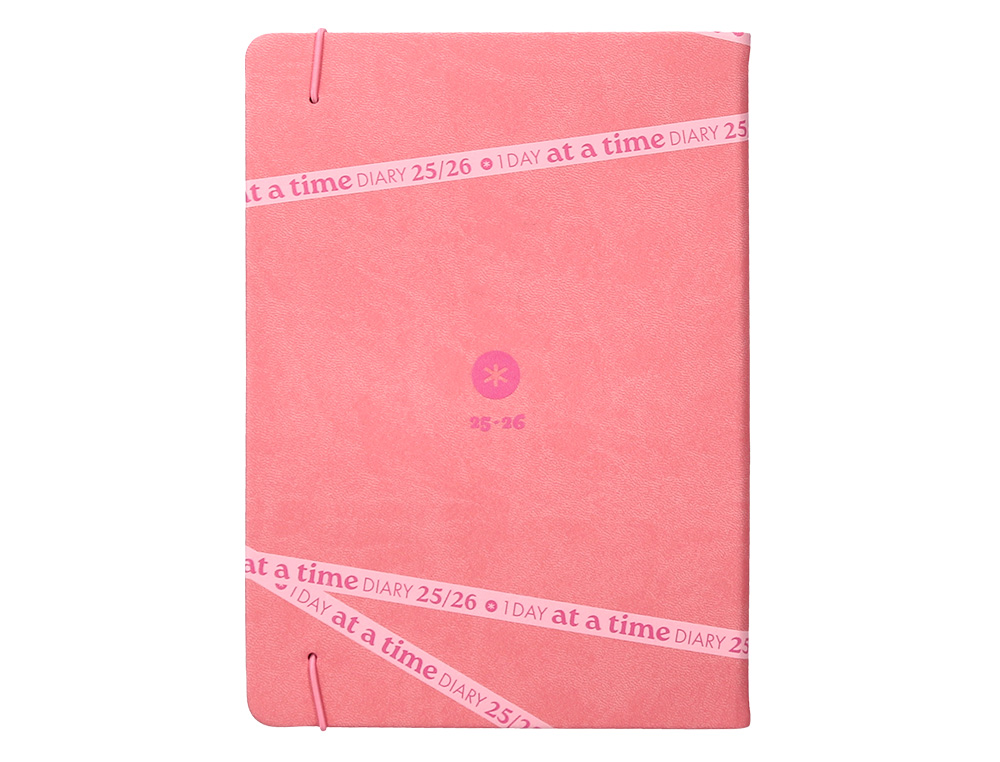 AGENDA ESCOLAR ANTARTIK 25-26 ENCUADERNADA GO! SIMIL PIEL ROSA SEMANA VISTA A5 BILINGE PAPEL FSC 80 GR