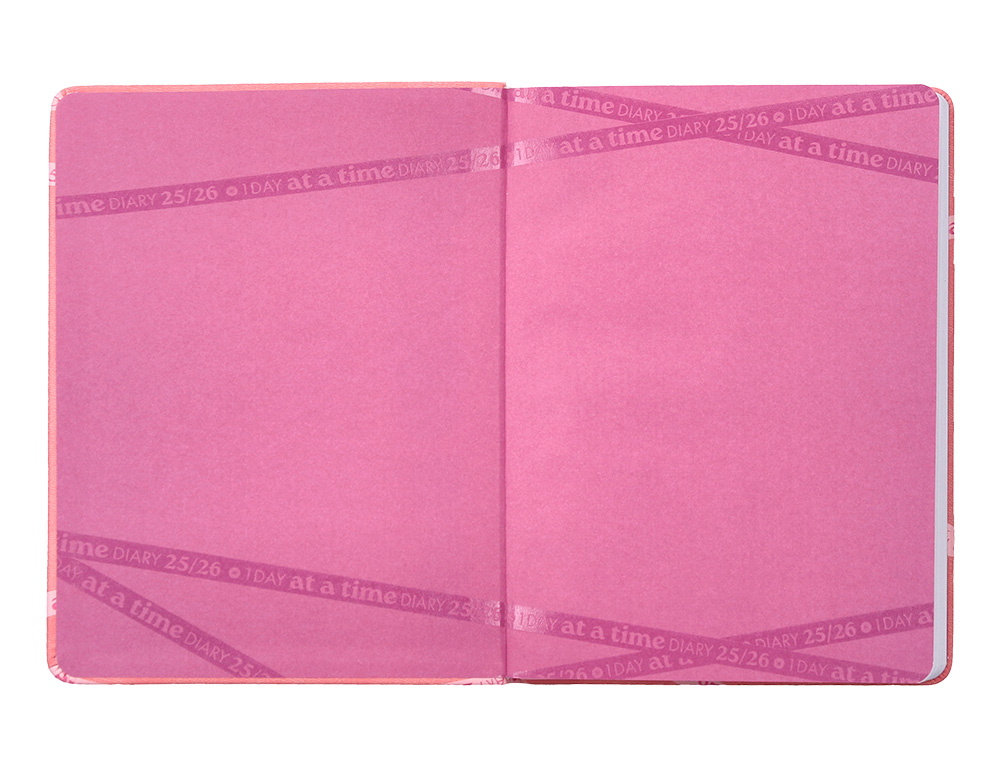 AGENDA ESCOLAR ANTARTIK 25-26 ENCUADERNADA GO! SIMIL PIEL ROSA SEMANA VISTA A5 BILINGE PAPEL FSC 80 GR