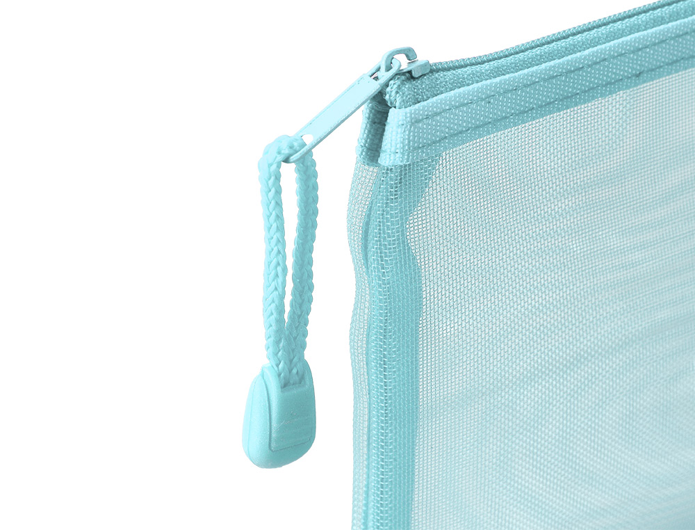 BOLSA ZIPPER BAG LIDERPAPEL POLIESTER TRANSPIRABLE MULTIUSOS DIN A5 AZUL PASTEL