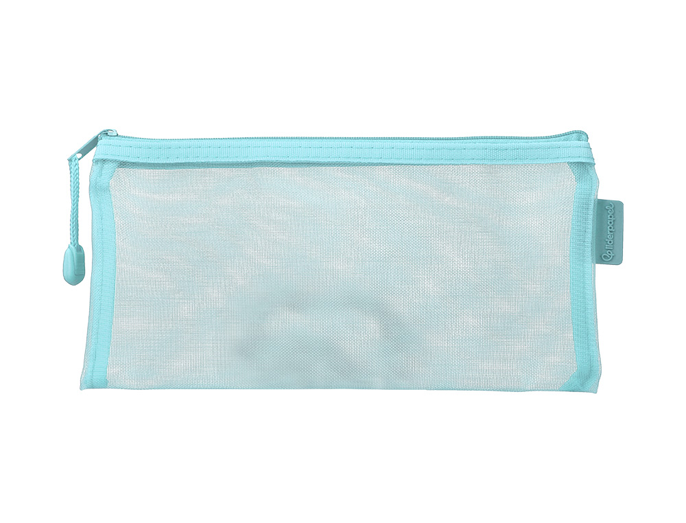 BOLSA ZIPPER BAG LIDERPAPEL POLIESTER TRANSPIRABLE MULTIUSOS TICKET 230X115 MM AZUL PASTEL