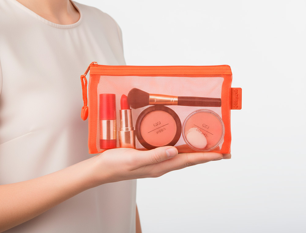 BOLSA ZIPPER BAG LIDERPAPEL POLIESTER TRANSPIRABLE MULTIUSOS DIN A6 NARANJA