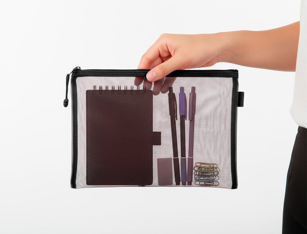 BOLSA ZIPPER BAG LIDERPAPEL POLIESTER TRANSPIRABLE MULTIUSOS DIN A5 NEGRO
