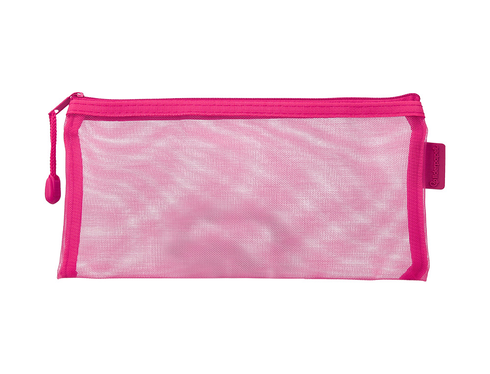 BOLSA ZIPPER BAG LIDERPAPEL POLIESTER TRANSPIRABLE MULTIUSOS TICKET 230X115 MM ROSA