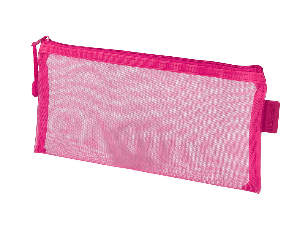 BOLSA ZIPPER BAG LIDERPAPEL POLIESTER TRANSPIRABLE MULTIUSOS TICKET 230X115 MM ROSA