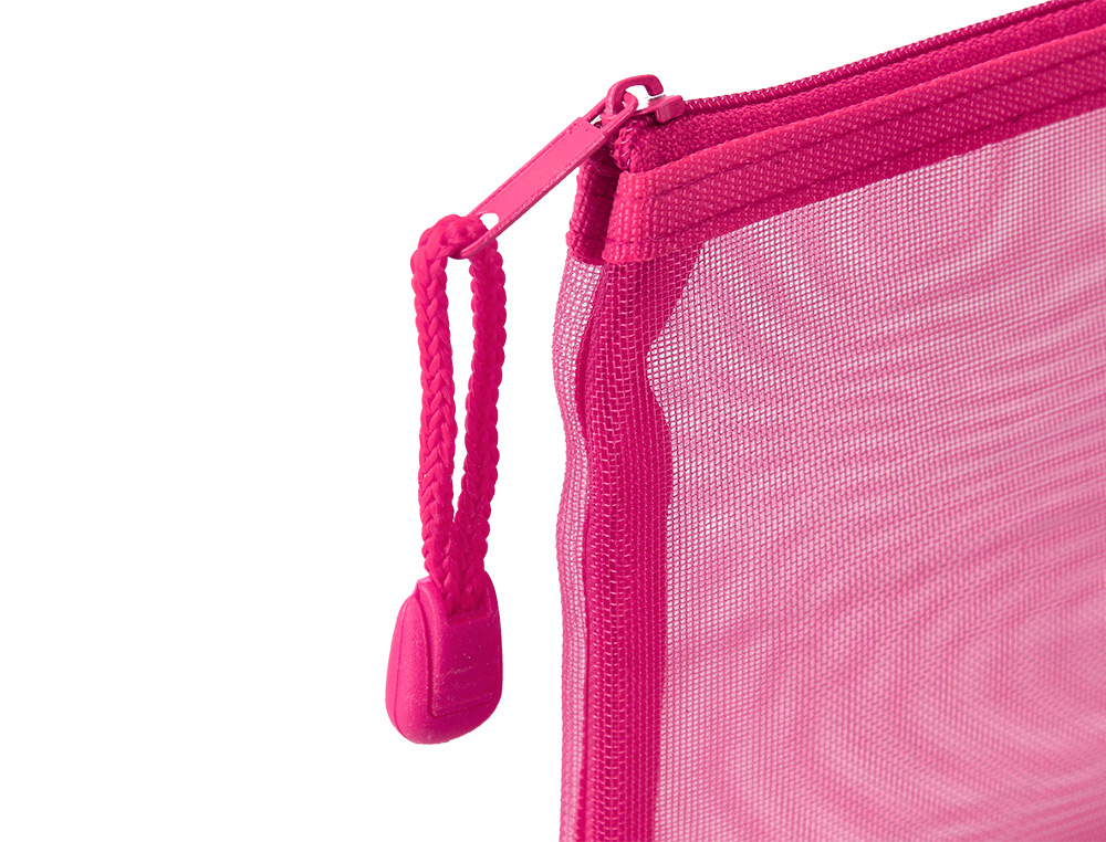 BOLSA ZIPPER BAG LIDERPAPEL POLIESTER TRANSPIRABLE MULTIUSOS TICKET 230X115 MM ROSA