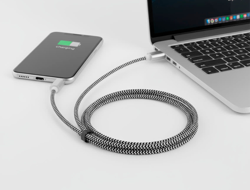 CABLE USB-C A USB-A Q-CONNECT NAILON LONGITUD 1M BLANCO