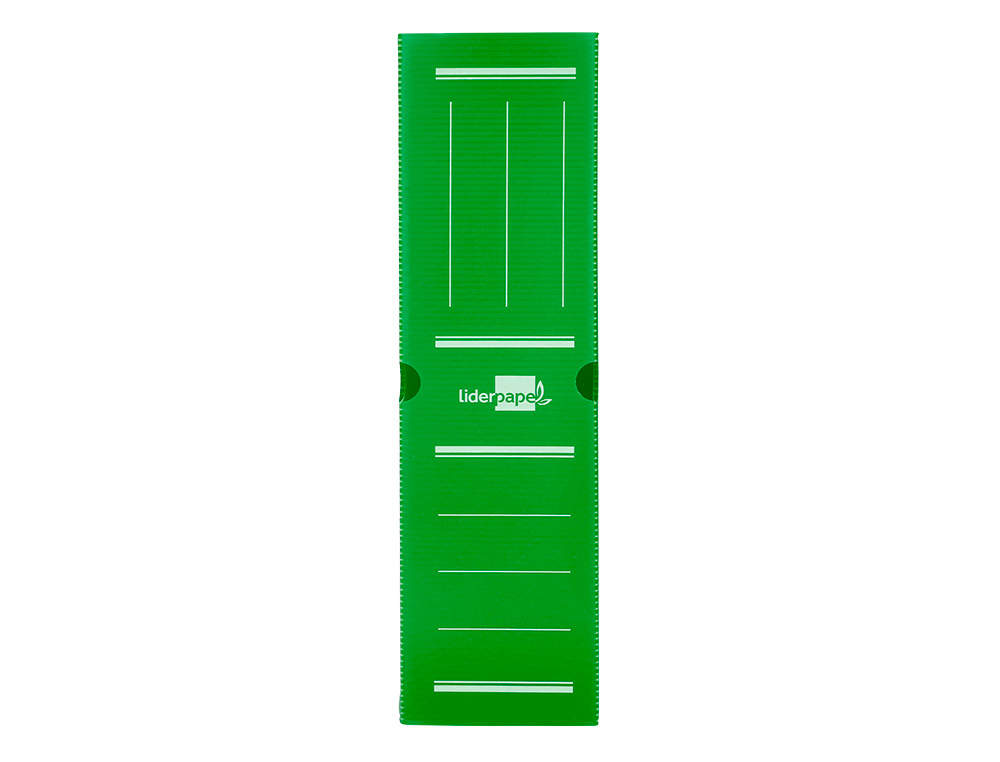 CAJA ARCHIVO DEFINITIVO PLASTICO LIDERPAPEL LOMO 100 MM VERDE 360X100X260 MM