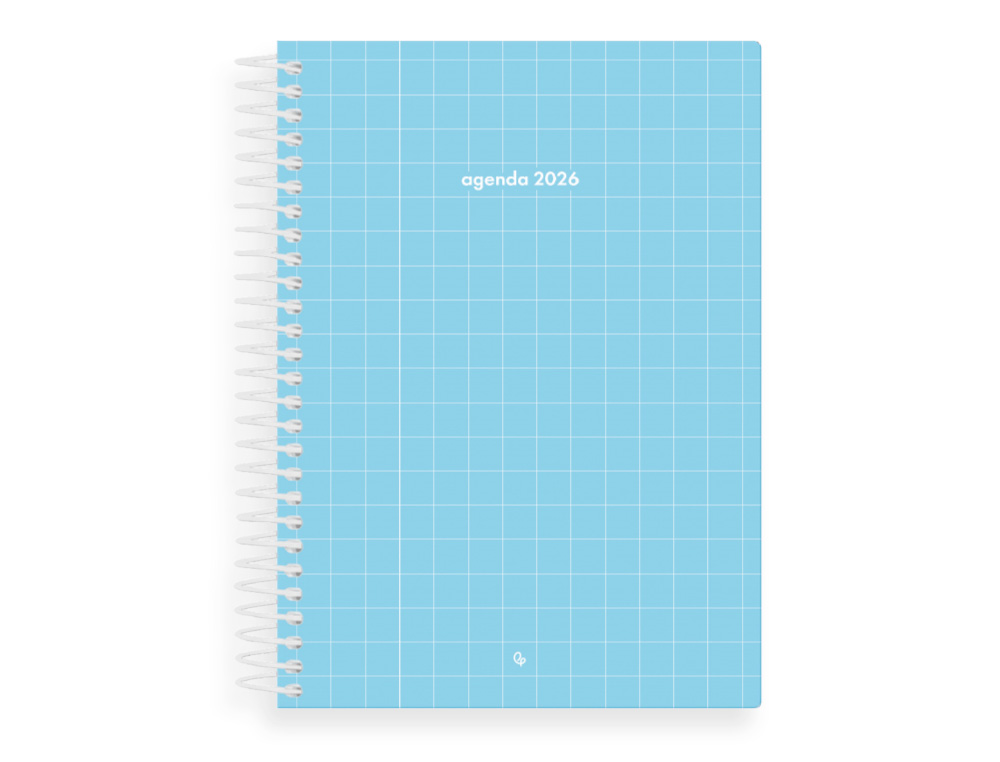AGENDA ESPIRAL LIDERPAPEL GAZI A5 2026 DIA PAGINA AZUL CLARO PAPEL 70 GR FSC